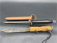 Hunting Knife and EZE-LAP Diamond Sharpener