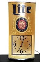 Vintage Miller Lite Beer Clock Sign