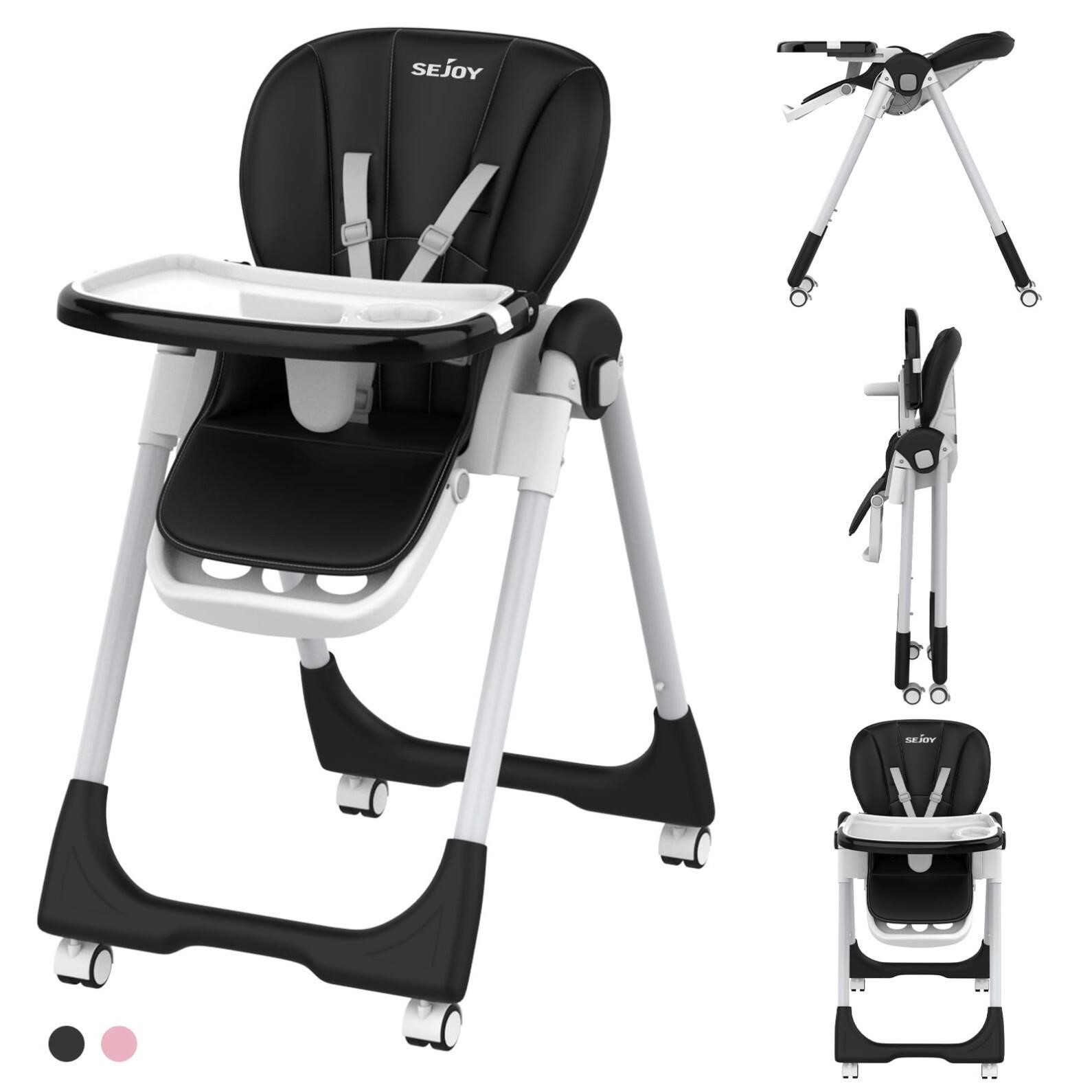 Baby High Chair with 4 Wheels for Babies & Toddler