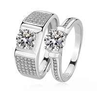 925S1.0ct Moissanite Couples Wedding Ring Set