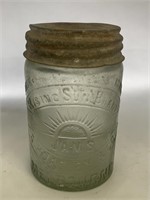 Early A. Hoadley & Co Screw Top Jam Jar with Top.