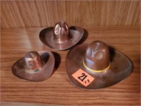 Copper cowboy hats (3)