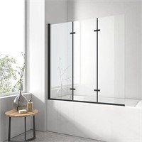 3-Piece Foldable Glass Shower Screen for Bathtub