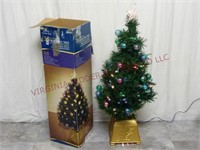 36" Fiber Optic Christmas Tree w Iridescent Balls