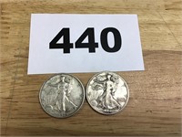 2 1939 Silver Half Dollars
