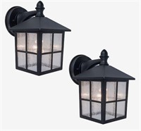 $50  2-Pack 8.77-in H Black Outdoor Wall Light