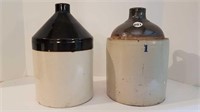 TWO 1 GALLON CROCK JUGS