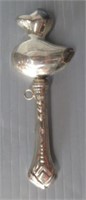 Sterling Silver baby rattle. Measures: 4.5" Long.