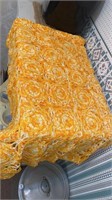 Vintage Crocheted Orange & White Table Cloth