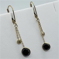 $3200 10K  Black Dia(3ct) W.Dia(0.17ct) Earrings