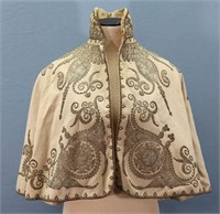 Victorian Metallic Embroidered Wool Felt Cape