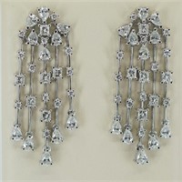 White diamond dangle earrings