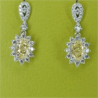 White diamond dangle earrings