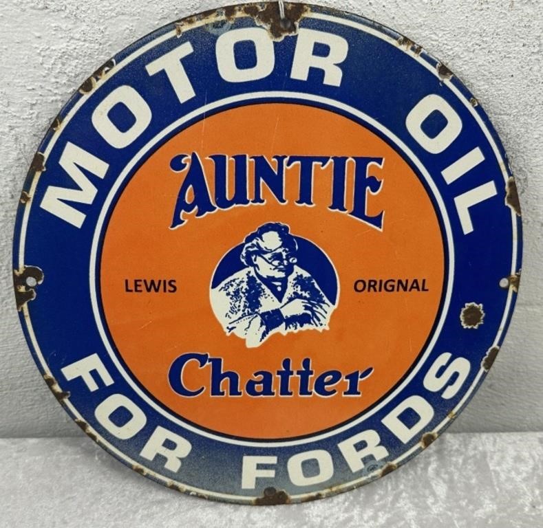 Round Enamel "MOTOR OIL FOR FORDS"