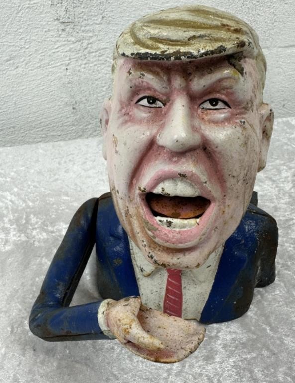 Cast Mechanical Donald Trump Money Bank