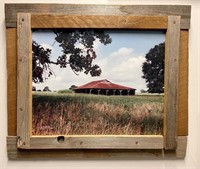 Rustic barn wood framed picture