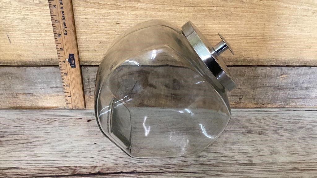 Glass candy jar