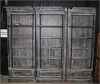 3-Section Library Book Shelves w/Ladder Rail