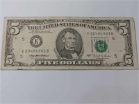 1995 5 DOLLAR BILL