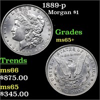 1889-p Morgan $1 Graded GEM+ Unc