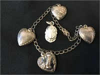 Sterling Silver 925 Heart Bracelet