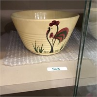 Yellow Oven Ware Bowl Rooster #7 Random Lake Coop