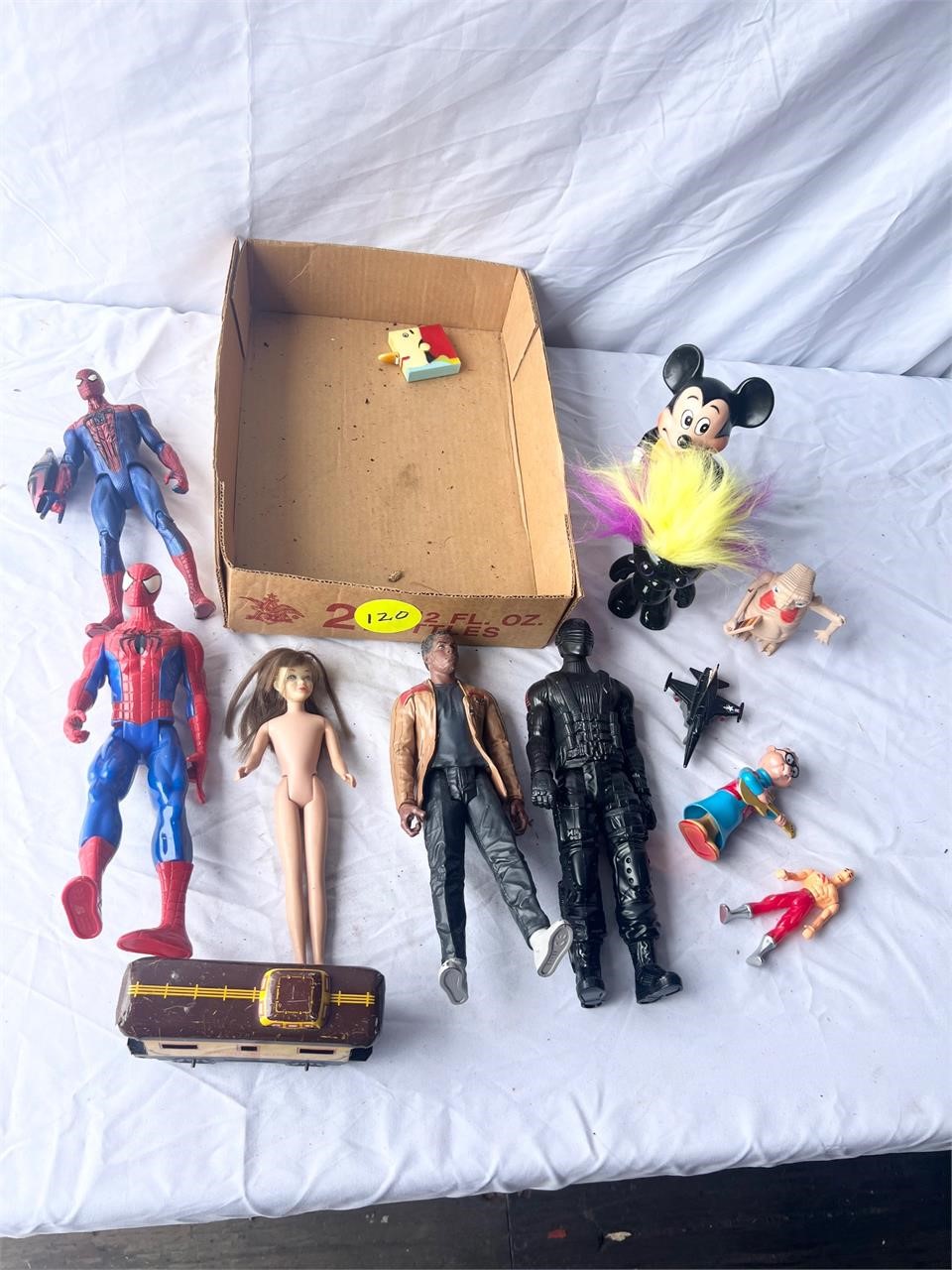 Box of Action Figures and Toys