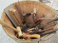 BASKET FULL OF OLD TOOLS, MORE