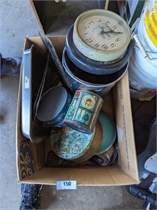 Assorted Tins, Clocks, Other