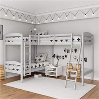 TWIN DHP Clearwater Triple Wood Bunk Bed