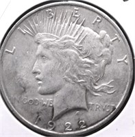 1922 D PEACE DOLLAR VF