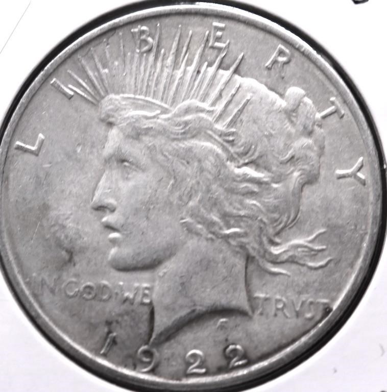 1922 D PEACE DOLLAR VF