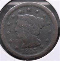 1843 LARGE CENT VG DETAILS