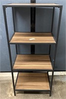 24"x17"x54.5" Metal Shelf Unit W/ Wood Inserts