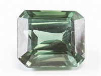 6.10ct Emerald Cut Green Natural Tourmaline GGL