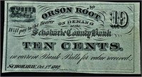 1862 ORSON ROOT 10 CENTS  XF