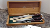 Carving set in Wood box