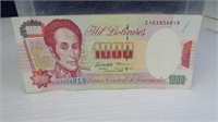 1995 Venezuelan 1000 Bolívares Banknote