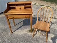 PINE DESK AND CHAIR