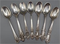 7 Floral Sterling Silver Spoons