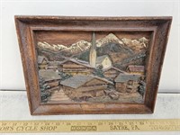 Carved "Tirol" Mountain Scene- 12x9