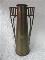 A Jugenstihl Style Art Deco Brass Continental Vase