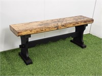 WOOD BENCH - 19" HIGH X 47.75" LONG X 11.5" WIDE