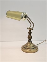 BRASS ADJUSTABLE BANKERS LAMP - WORKS