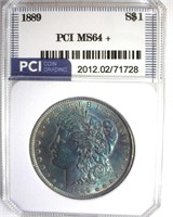 1889 Morgan PCI MS64+ Blue Toning
