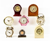 Lot Of 8 Vintage Desktop Clocks