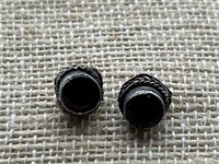 925 Silver w/ Ruby Earrings, TW 3.27g
 , Tested