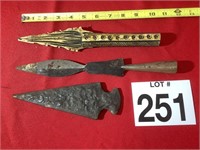 THREE ASSORTED SPEAR HEADS