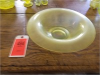 Vaseline Glass Hat Shaped Bowl