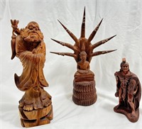 AMAZING LOT OF HANDCARVED WOOD ASSORTED SCULPTURES